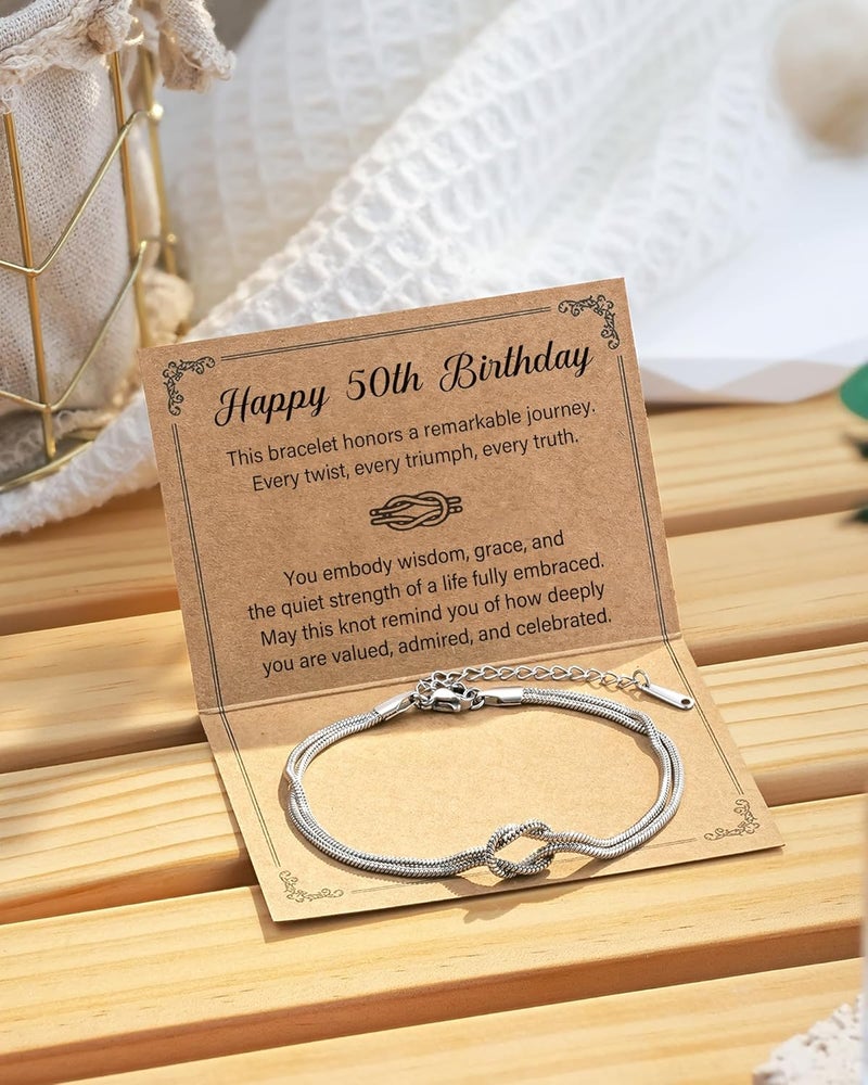 Tarsus Love Knot Bracelet Birthday Jewelry, 16th/18th/21st/30th/40th/50th Birthday Gifts for Women Her Girls Female - Image 5